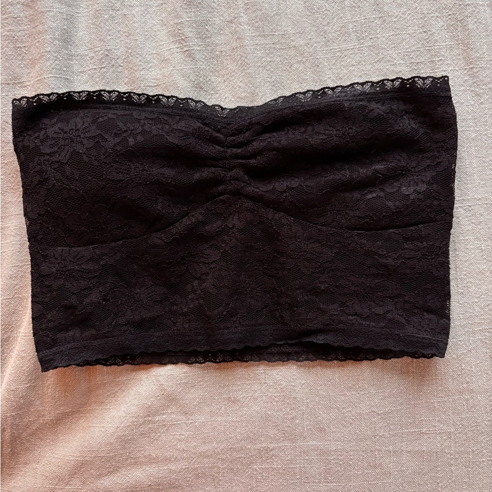 Black lace bra/tubetop